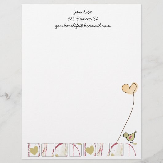 希望レターヘッドの単語 レターヘッド (正面)