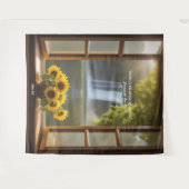 希望前向きのヒマワリの滝タペストリー タペストリー (正面(横))