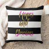 希望及び夢のピンクの金属枕 クッション (ブランケット)