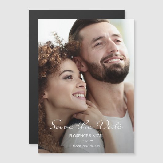 希望夢の写真結婚式の日付を保存 マグネット招待状 (正面/裏面)