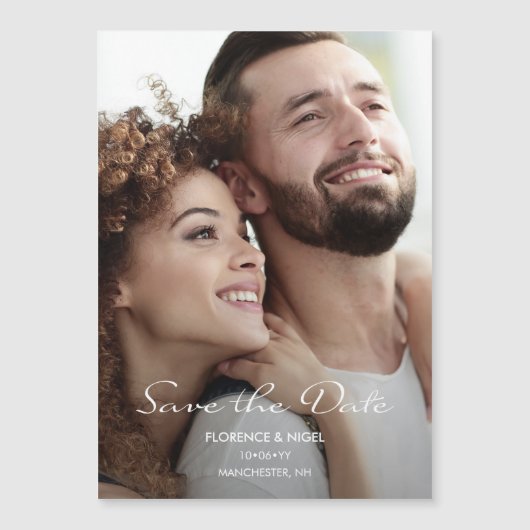 希望夢の写真結婚式の日付を保存 マグネット招待状 (正面)