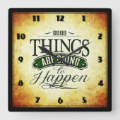 希望感動的の引用文メッセージの高揚 スクエア壁時計 (正面)