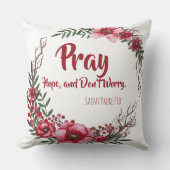 、希望祈って下さい及び聖者のPadre PIOのバラを心配しないで下さい クッション (正面)