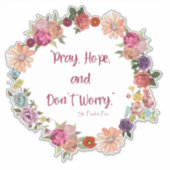 希望祈、心配するな、聖パドレピオ宗教的 シール (正面)