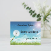 希望結婚式を作る日付を保存 案内ポストカード (スタンド正面)