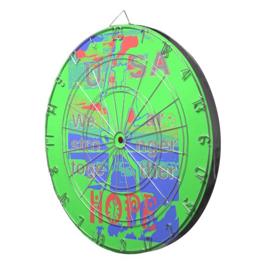 希望統一されたで:一緒に強く – 鮮やか米国 ダーツボード (正面右)