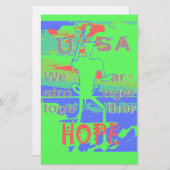 希望統一されたで:一緒に強く – 鮮やか米国 便箋 (正面/裏面)