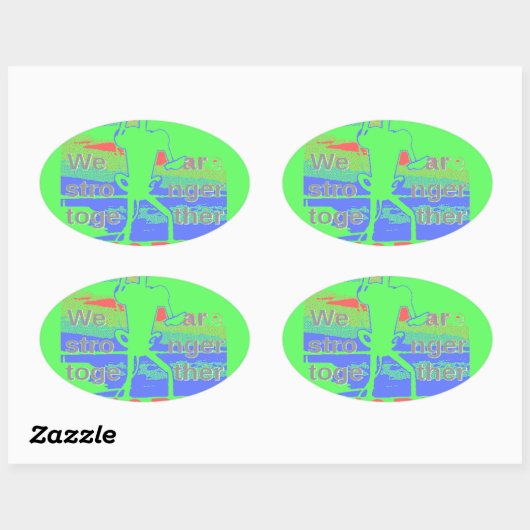 希望統一されたで:一緒に強く – 鮮やか米国 楕円形シール (シート)