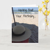 希望誕生日は「素晴らしビーチの日」 カード (黄色い花)