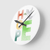 希望 – キリスト教感動的信仰 ラウンド壁時計 (傾斜)