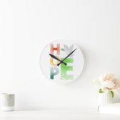 希望 – キリスト教感動的信仰 ラウンド壁時計 (ホーム)