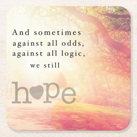 希望 スクエアペーパーコースター (正面)