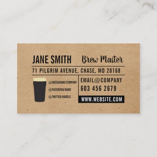 希望 | ビールの背景 名刺 (裏面)