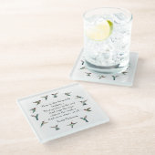 「希望」ルビーの喉を切ったハチドリガラスコースター ガラスコースター (アングル)