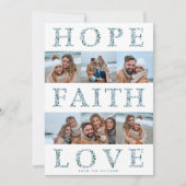 希望、信仰の愛のフローラモダンクリスマスフォト シーズンカード (正面)