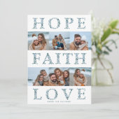 希望、信仰の愛のフローラモダンクリスマスフォト シーズンカード (スタンド正面)