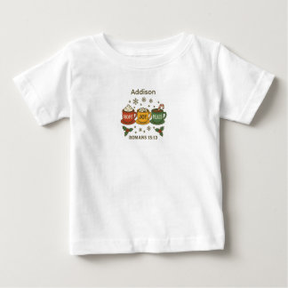 希望、喜び、平和、そしてココア ベビーTシャツ