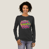 "希望。強さ。ピンク。" 乳がん啓発 トライブレンドTシャツ (正面全体)