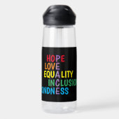 希望，愛，平等，包含，親切，平和 ウォーターボトル (背面)