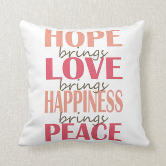 希望。 愛。 幸福。 平和 クッション