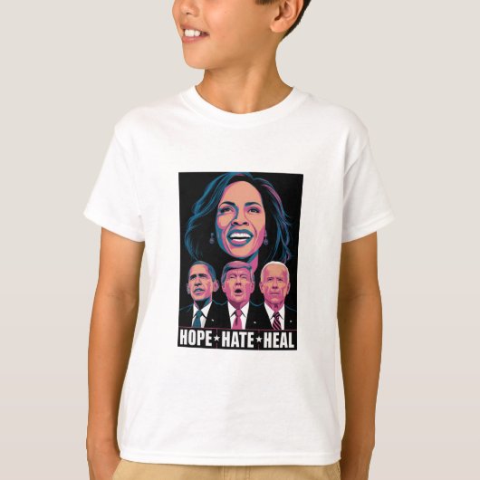 希望 憎しみ 癒し 盛り上がれ カマラ 2024 Tシャツ (正面)