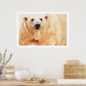 「希望」極熊の野生動物の水のカラーアート ポスター (キッチン)