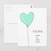 希望 - 爽やかな色の風船と心に響く名言 ポストカード (正面/裏面)