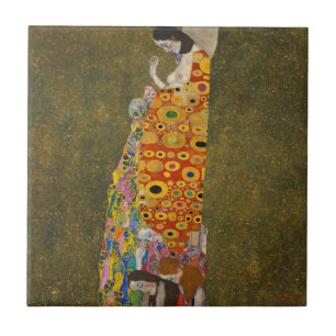 『希望II』（1907/08） by Gustav Klimt, ヴィンテージ アートヌーボー タイル