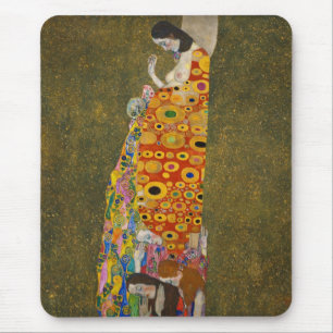 『希望II』(1907/08) by Gustav Klimt、ヴィンテージ アール・ヌーヴォー マウスパッド