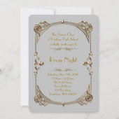 帝国のプロムナイトスタイル 溶けた金、灰色2 招待状 (正面)