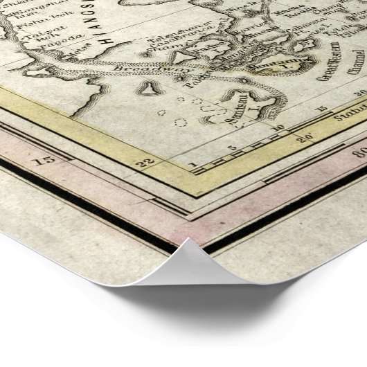 帝国の中国の地図(1847年) ポスター (角)