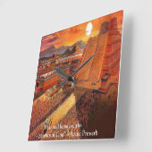 帝国アステカと有名な諺の壁時計 スクエア壁時計 (傾斜)