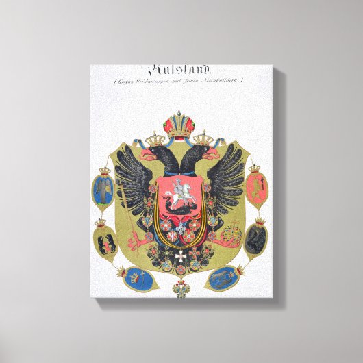 帝国ロシア州の武器と盾 キャンバスプリント (正面)