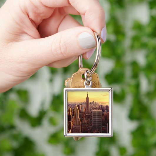 帝国国家が付いているニューヨークのスカイライン都市 キーホルダー (手)