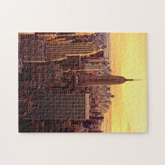 帝国国家が付いているニューヨークのスカイライン都市 ジグソーパズル (横)