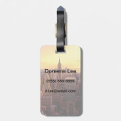 帝国国家が付いているニューヨークのスカイライン都市 ラゲッジタグ (裏面縦)