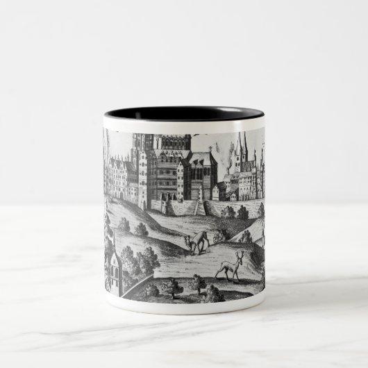 帝国宮殿を示すプラハの眺めおよび ツートーンマグカップ (中央)