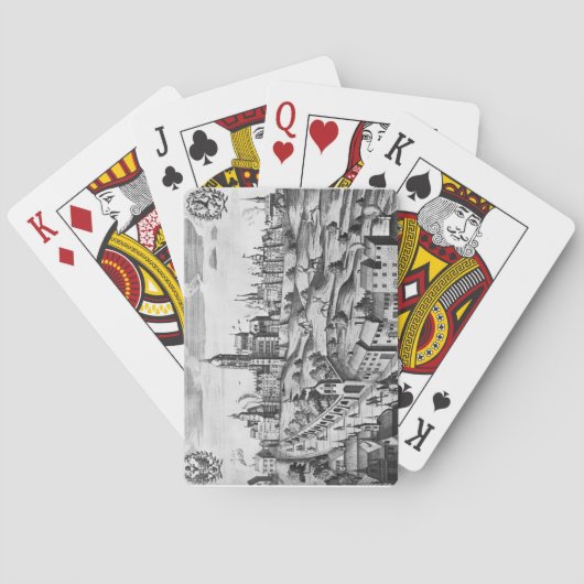 帝国宮殿を示すプラハの眺めおよび トランプ (裏面)