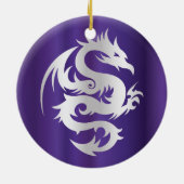 帝国紫色の銀製のドラゴン セラミックオーナメント (裏面)