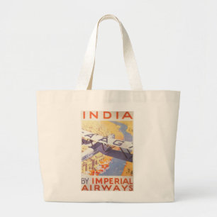 帝国航空路によるインド ラージトートバッグ
