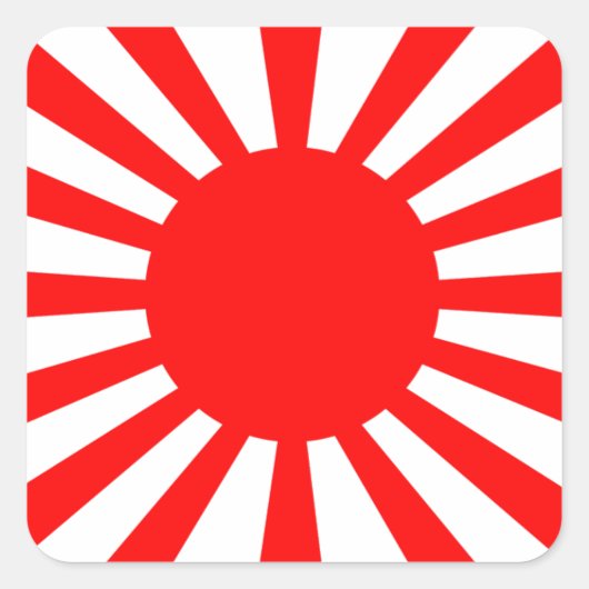 帝国陸軍日本の軍旗 スクエアシール (正面)