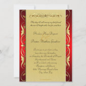 帝政ロシアの皇子赤い宝石の金ゴールドスクロール赤の招待状 招待状 (裏面)