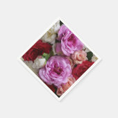 带有玫瑰和牡丹的花纸餐巾 スタンダードカクテルナプキン (角)