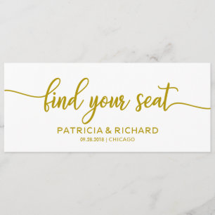 席へようこそ ウェディング席次表タイトル ゴールド 招待状