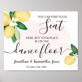 席へようこそ ウェディング レセプション レモン ピンク サイン