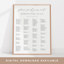 席を見つけなさい |アルファベット順の座席表