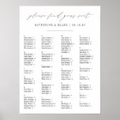 席を見つけなさい |アルファベット順の座席表 ポスター (正面)