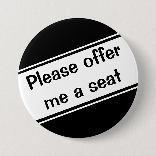 席を譲って下さい 缶バッジ (正面)