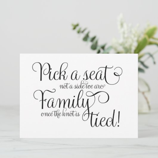 席を選ぶのではない、側を選ぶのでもない 私たちは家族であり、一度結ばれた絆 招待状 (スタンド正面)