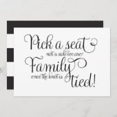 席を選ぶのではない、側を選ぶのでもない 私たちは家族であり、一度結ばれた絆 招待状 (正面/裏面)